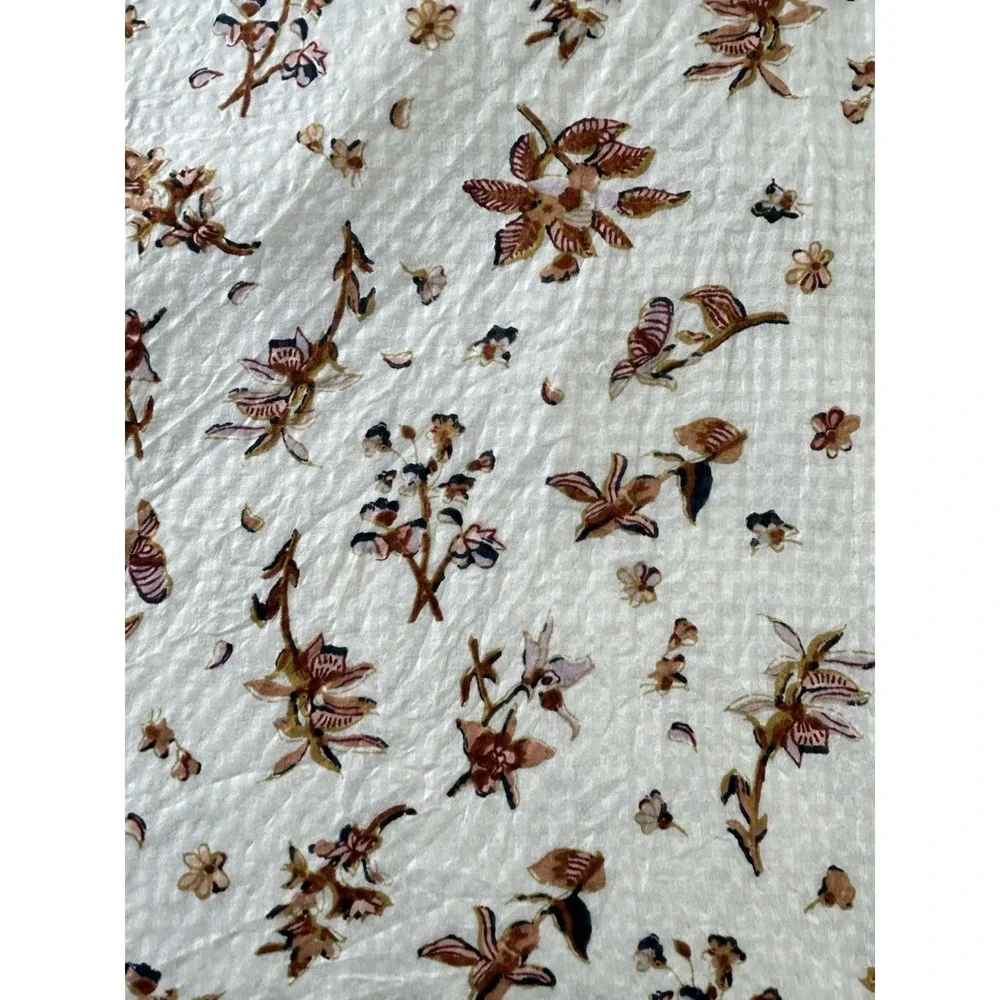 Madewell Silk Ruched Front Vneck Women's 0 Floral Bohemian